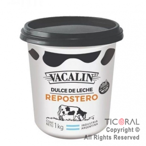 DULCE DE LECHE VACALIN REPOSTERO ESPECIAL 6 X 1kGR ENVASE PLASTICO